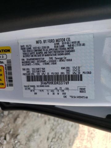 Photo 10 from auction – 2013 FORD FUSION SE with VIN 3FA6P0HR3DR327769