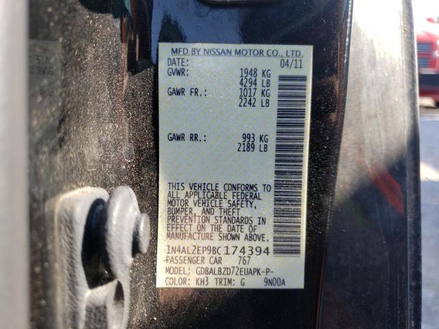Photo 10 from auction – 2011 NISSAN ALTIMA S with VIN 1N4AL2EP9BC174394