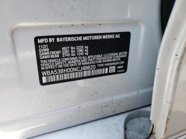Photo 10 from auction – 2022 BMW 530 I with VIN WBA53BH00NCJ48620
