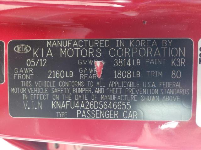 Photo 10 from auction – 2013 KIA FORTE EX with VIN KNAFU4A26D5646655