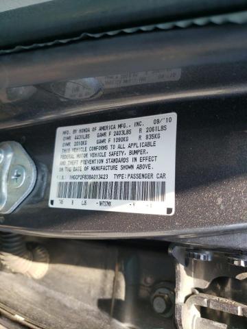 Photo 10 from auction – 2011 HONDA ACCORD EXL with VIN 1HGCP2F83BA013423