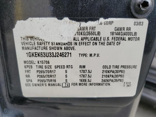 Photo 10 from auction – 2003 GMC YUKON DENA with VIN 1GKEK63U33J246271