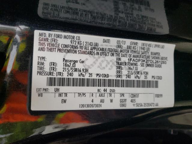 Photo 10 from auction – 2013 FORD FOCUS SE with VIN 1FADP3K27DL261293