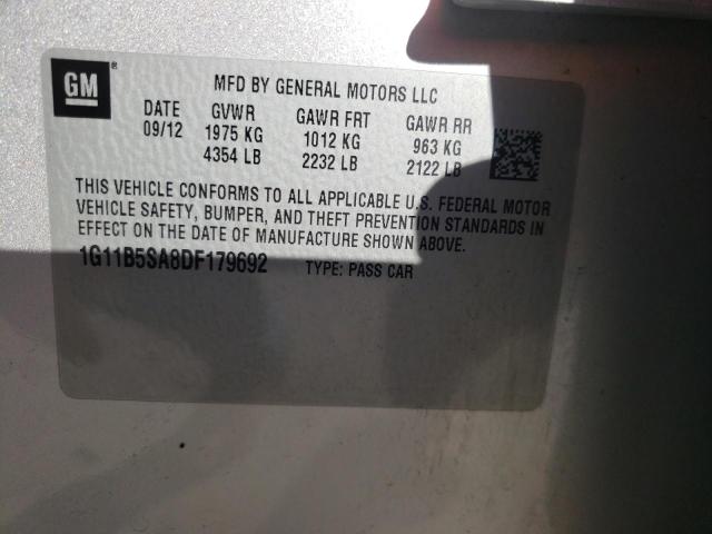 Photo 10 from auction – 2013 CHEVROLET MALIBU LS with VIN 1G11B5SA8DF179692