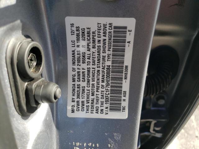 Photo 10 from auction – 2017 HONDA CIVIC EXL with VIN 19XFC1F76HE008084