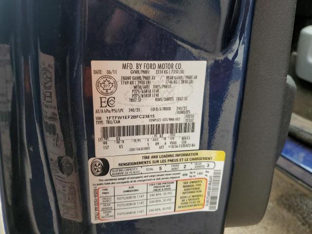 Photo 10 from auction – 2011 FORD F150 SUPER with VIN 1FTFW1EF2BFC23815