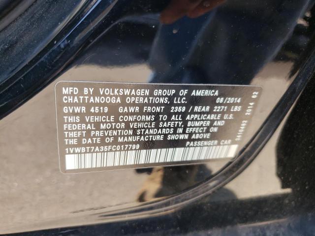 Photo 10 from auction – 2015 VOLKSWAGEN PASSAT SE with VIN 1VWBT7A35FC017799