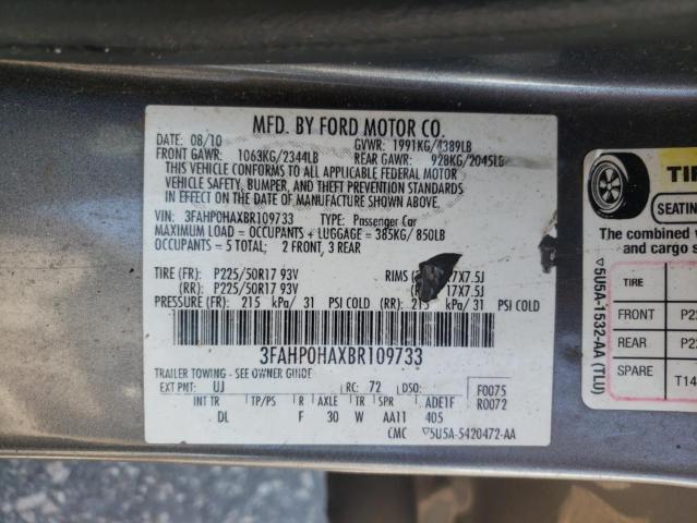 Photo 10 from auction – 2011 FORD FUSION SE with VIN 3FAHP0HAXBR109733