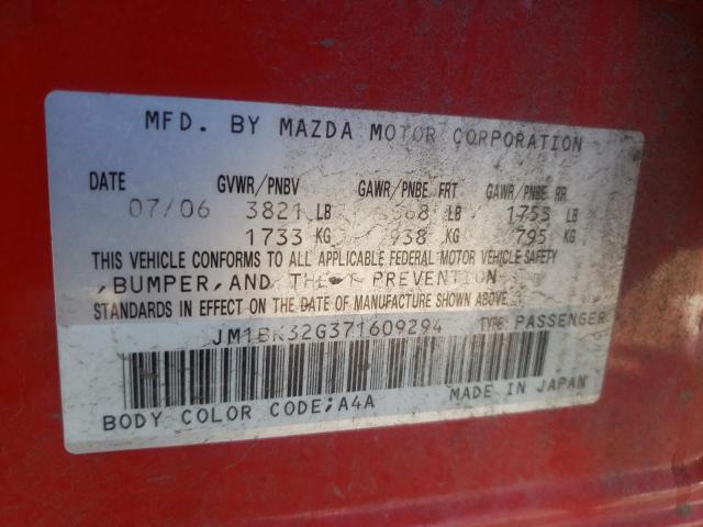 Photo 10 from auction – 2007 MAZDA 3 I with VIN JM1BK32G371609294