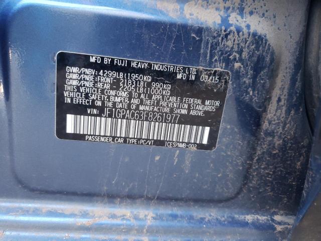 Photo 10 from auction – 2015 SUBARU IMPREZA PR with VIN JF1GPAC63F8261977