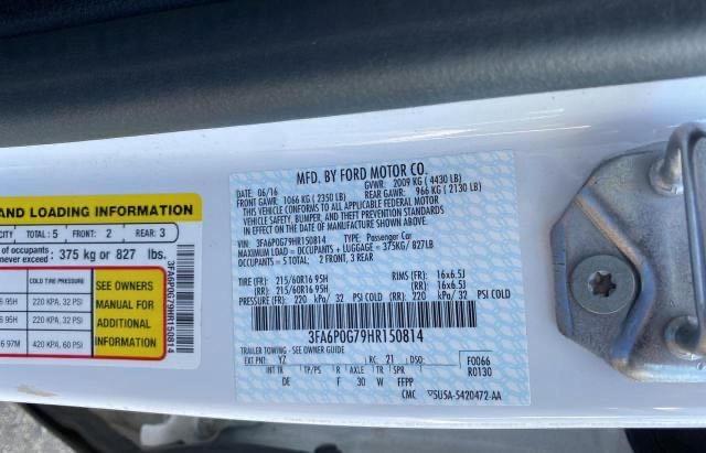 Photo 10 from auction – 2017 FORD FUSION S with VIN 3FA6P0G79HR150814