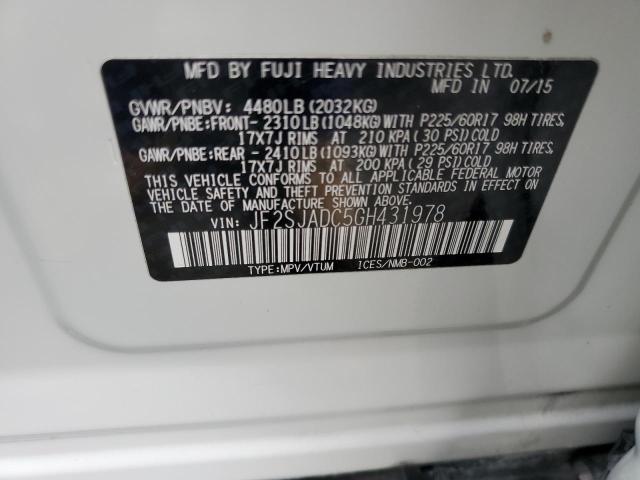 Photo 10 from auction – 2016 SUBARU FORESTER 2 with VIN JF2SJADC5GH431978