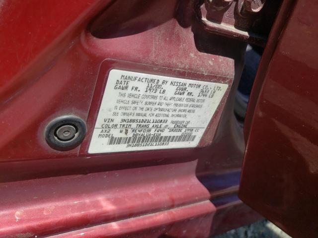 Photo 10 from auction – 2001 NISSAN SENTRA SE with VIN 3N1BB51D21L110833