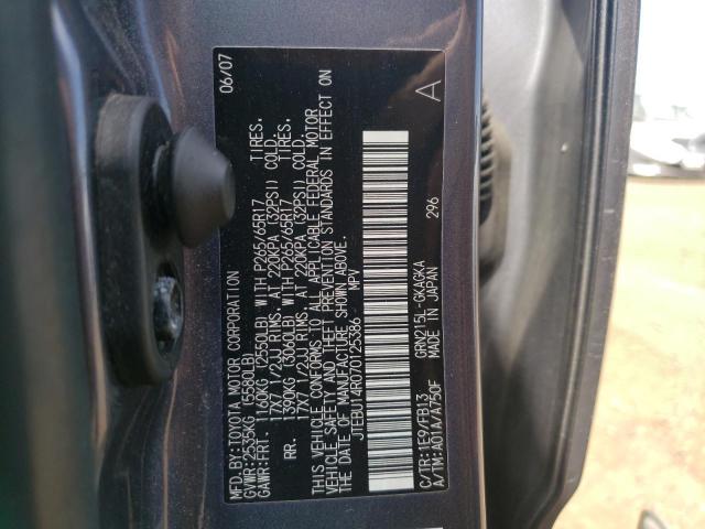 Photo 10 from auction – 2007 TOYOTA 4RUNNER SR with VIN JTEBU14R070125386