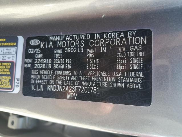 Photo 10 from auction – 2015 KIA SOUL with VIN KNDJN2A23F7201781