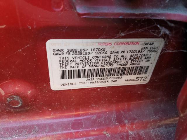 Photo 10 from auction – 2005 MITSUBISHI LANCER ES with VIN JA3AJ26E05U036883