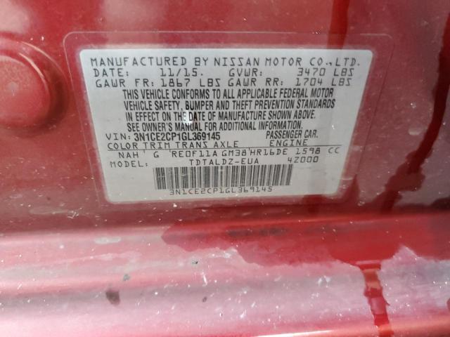 Photo 10 from auction – 2016 NISSAN VERSA NOTE with VIN 3N1CE2CP1GL369145