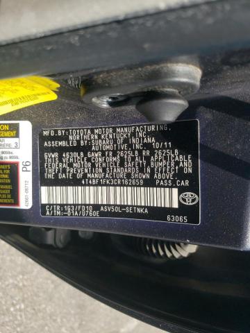 Photo 10 from auction – 2012 TOYOTA CAMRY BASE with VIN 4T4BF1FK3CR162659