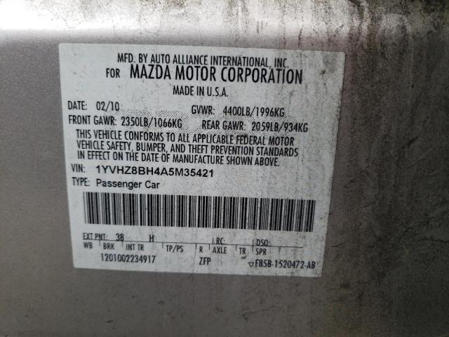 Photo 10 from auction – 2010 MAZDA 6 I with VIN 1YVHZ8BH4A5M35421