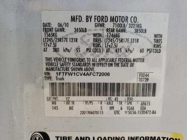 Photo 10 from auction – 2010 FORD F150 SUPER with VIN 1FTFW1CV4AFC72006