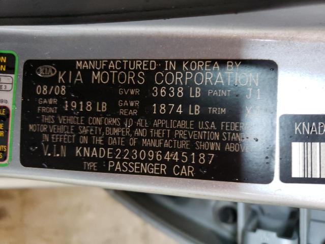Photo 10 from auction – 2009 KIA RIO BASE with VIN KNADE223096445187