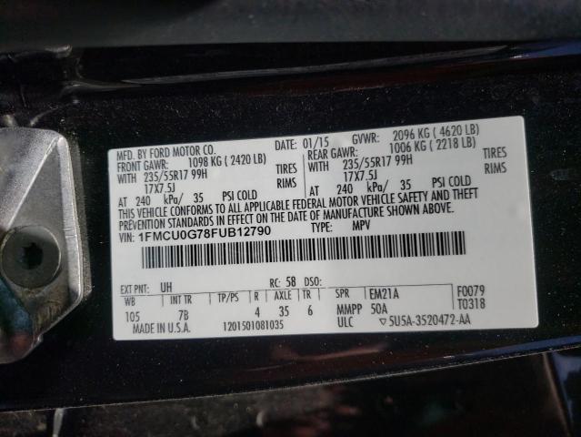 Photo 10 from auction – 2015 FORD ESCAPE SE with VIN 1FMCU0G78FUB12790