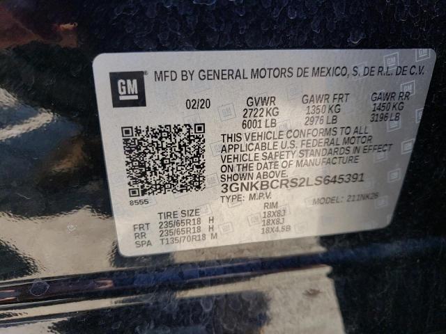 Photo 10 from auction – 2020 CHEVROLET BLAZER 2LT with VIN 3GNKBCRS2LS645391