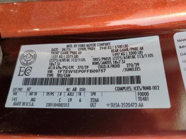 Photo 10 from auction – 2015 FORD F150 SUPER with VIN 1FTEW1EP0FFB09757