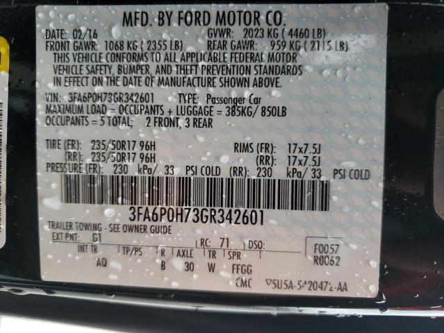 Photo 10 from auction – 2016 FORD FUSION SE with VIN 3FA6P0H73GR342601
