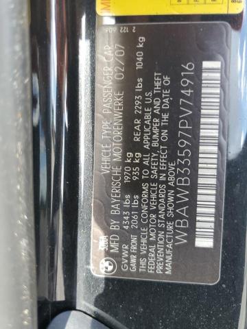 Photo 10 from auction – 2007 BMW 328 I with VIN WBAWB33597PV74916