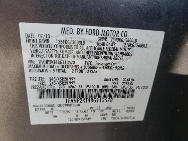 Photo 10 from auction – 2011 FORD TAURUS SHO with VIN 1FAHP2KT4BG113578
