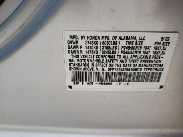 Photo 10 from auction – 2009 HONDA RIDGELINE with VIN 5FPYK16579B105615