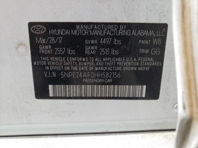 Photo 10 from auction – 2017 HYUNDAI SONATA SE with VIN 5NPE24AF0HH582156