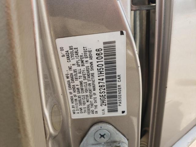Photo 10 from auction – 2001 HONDA CIVIC EX with VIN 2HGES26741H501066
