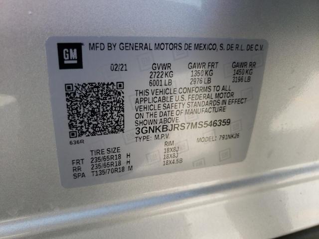 Photo 10 from auction – 2021 CHEVROLET BLAZER 3LT with VIN 3GNKBJRS7MS546359