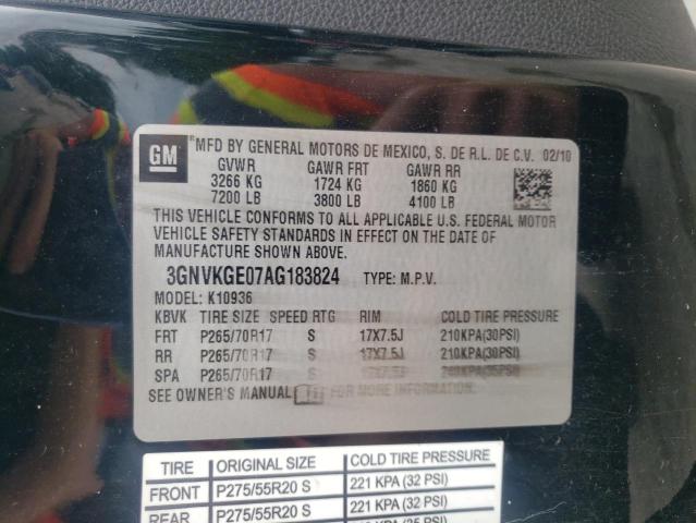 Photo 10 from auction – 2010 CHEVROLET AVALANCHE with VIN 3GNVKGE07AG183824