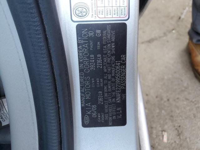 Photo 10 from auction – 2009 KIA SPECTRA EX with VIN KNAFE221995600641