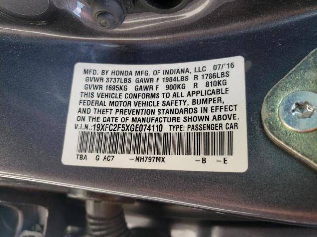 Photo 10 from auction – 2016 HONDA CIVIC LX with VIN 19XFC2F5XGE074110