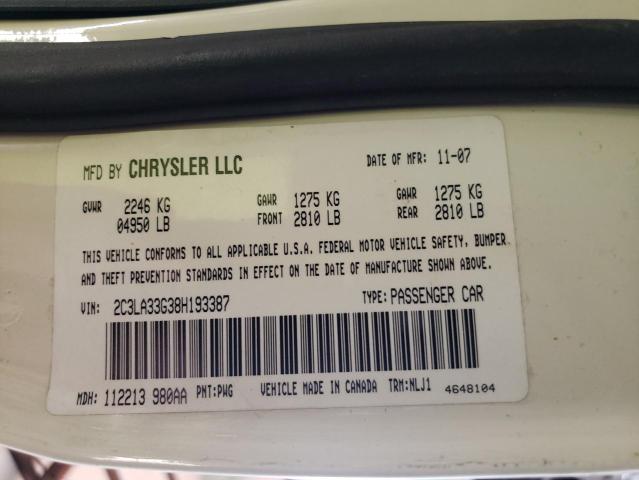 Photo 10 from auction – 2008 CHRYSLER 300 LIMITE with VIN 2C3LA33G38H193387