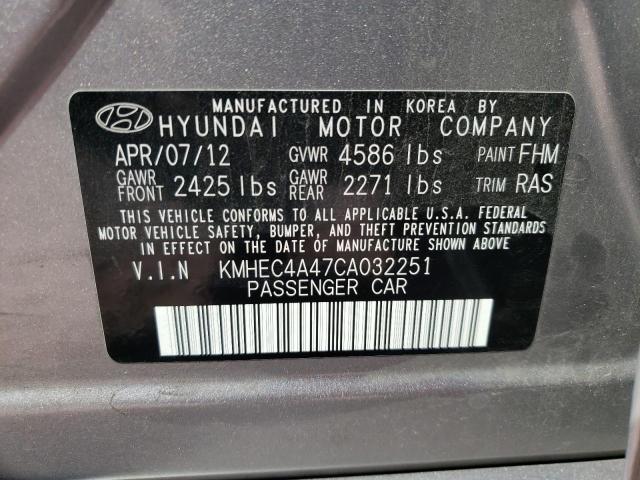 Photo 10 from auction – 2012 HYUNDAI SONATA HYB with VIN KMHEC4A47CA032251