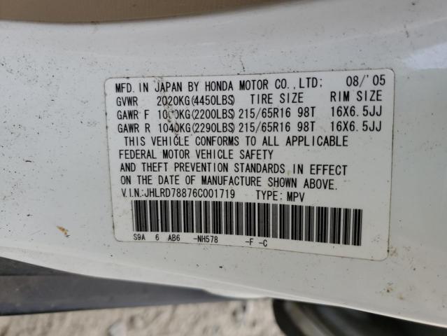 Photo 10 from auction – 2006 HONDA CR-V EX with VIN JHLRD78876C001719