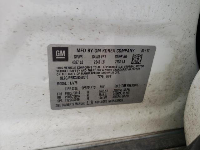 Photo 10 from auction – 2018 CHEVROLET TRAX 1LT with VIN KL7CJPSBXJB538516