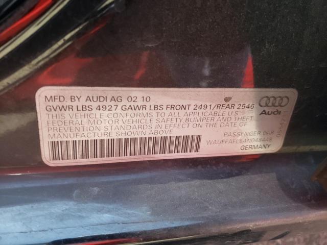 Photo 10 from auction – 2010 AUDI A4 PREMIUM with VIN WAUFFAFL5AN048448