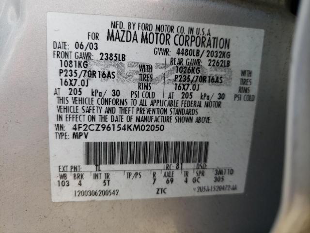 Photo 10 from auction – 2004 MAZDA TRIBUTE ES with VIN 4F2CZ96154KM02050