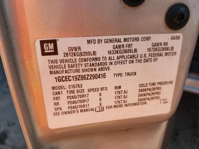 Photo 10 from auction – 2006 CHEVROLET SILVERADO with VIN 1GCEC19Z86Z290416