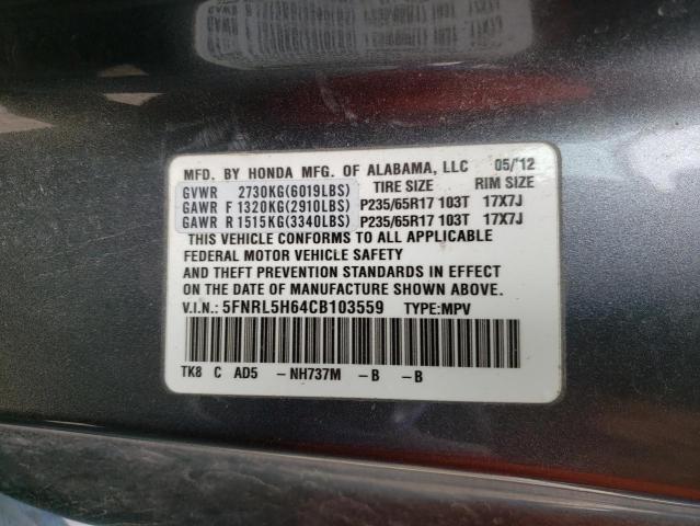Photo 10 from auction – 2012 HONDA ODYSSEY EX with VIN 5FNRL5H64CB103559