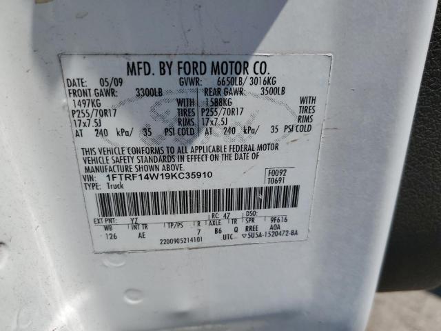 Photo 10 from auction – 2009 FORD F150 with VIN 1FTRF14W19KC35910