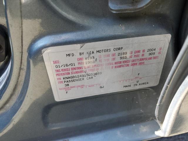 Photo 10 from auction – 2001 KIA OPTIMA MAG with VIN KNAGD124915053693