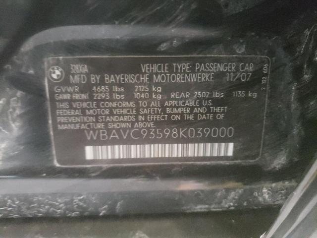 Photo 10 from auction – 2008 BMW 328 XI with VIN WBAVC93598K039000