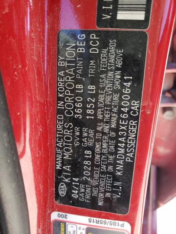 Photo 10 from auction – 2014 KIA RIO LX with VIN KNADM4A3XE6400641